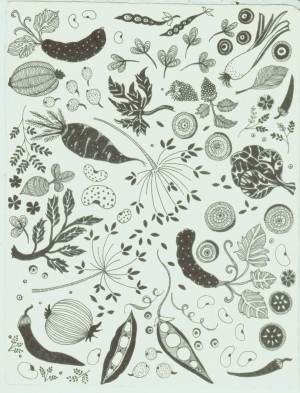 Flora for Dai Due repeat pattern illustrated by Annie Taylor